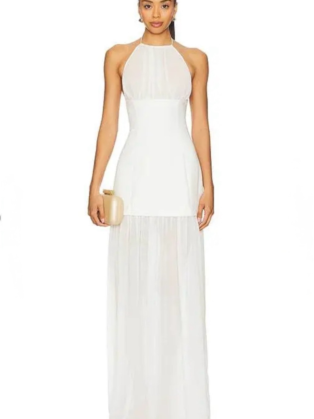 Crest White Halter Maxi Dress